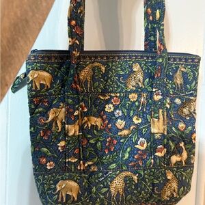 Vintage Retired Pattern Vibrant Animal Print Small Tote Bag